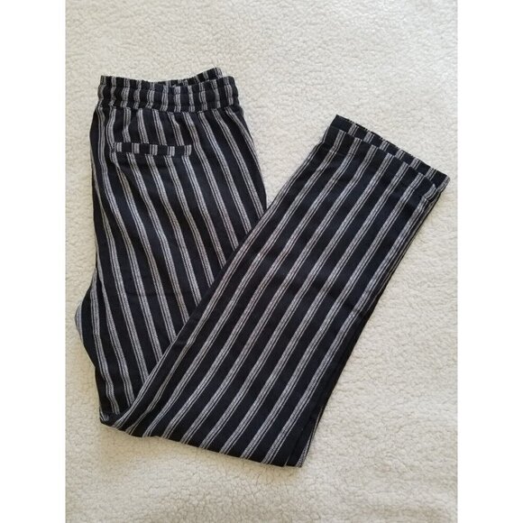 Kut From the Kloth Black Striped Beach Pants Drawstring Lightweight Casual Sz XS - Picture 1 of 13